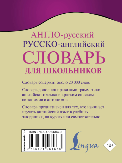 Англо-русский. Русско-английский словарь для школьников с грамматическим приложением
