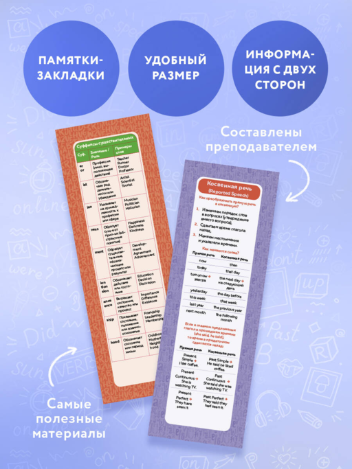 Набор закладок по английскому языку. Помощник для подготовки к ЕГЭ (7 шт. в наборе, 55x180 мм)