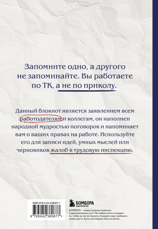Блокнот. Работа работой, а домой по 91 ТК РФ! (А5, 64 л.)