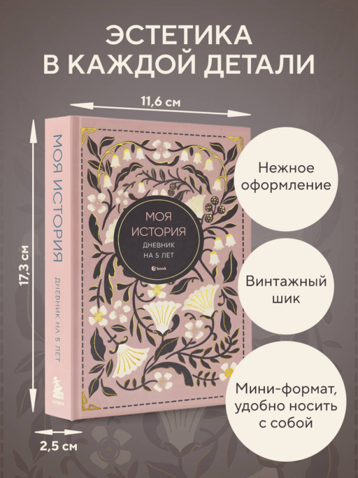 Моя история. Дневник на 5 лет (пятибук мини, винтаж)