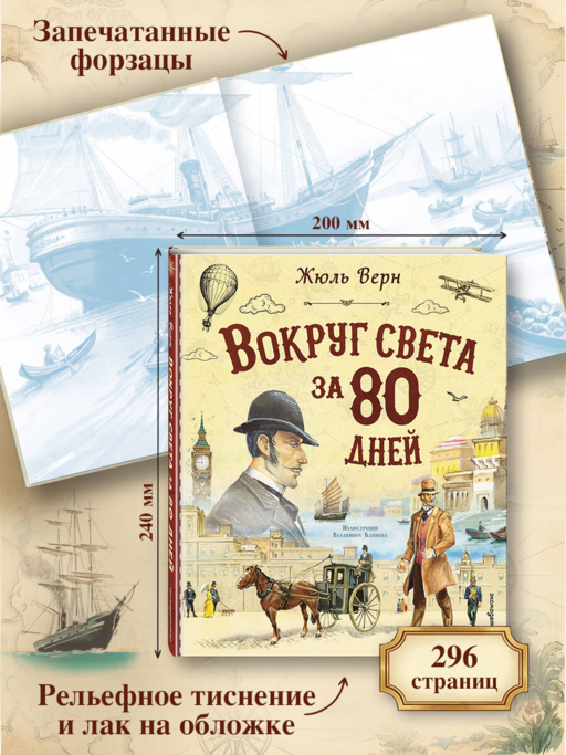 Вокруг света за 80 дней (ил. В. Канивца)