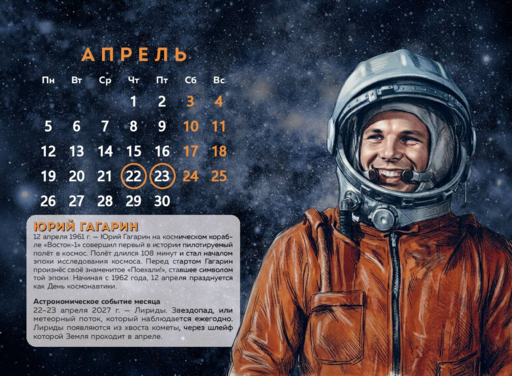 Календарь 2027. Космос