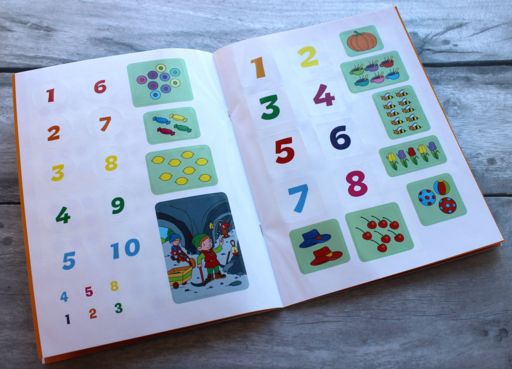 Цифры (с наклейками и разрезными карточками)